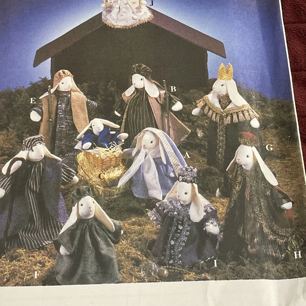 Simplicity 8778 Bunny Nativity UNCUT Sewing Pattern CHRISTMAS‎ DECOR VTG 1984